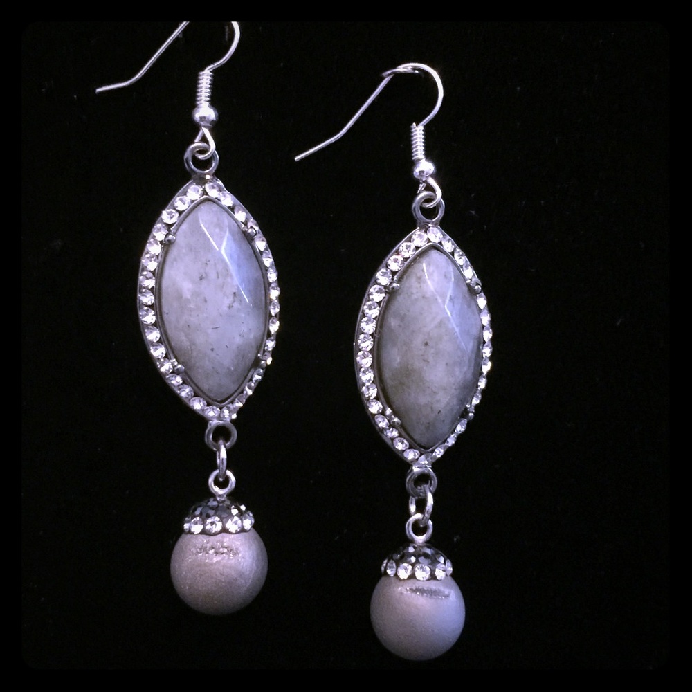 “Smokey Stone” Drop Earrings